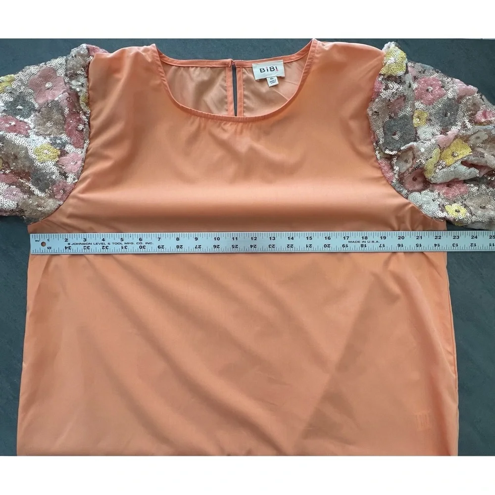 BiBi Halloween Orange Top with Sequin Sleeves - Picture 8 of 8